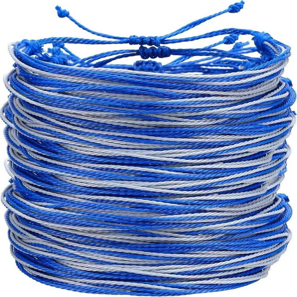 Awareness Bracelets Bulk 100 pcs Soft Wax Rope Adjustable for Charity
